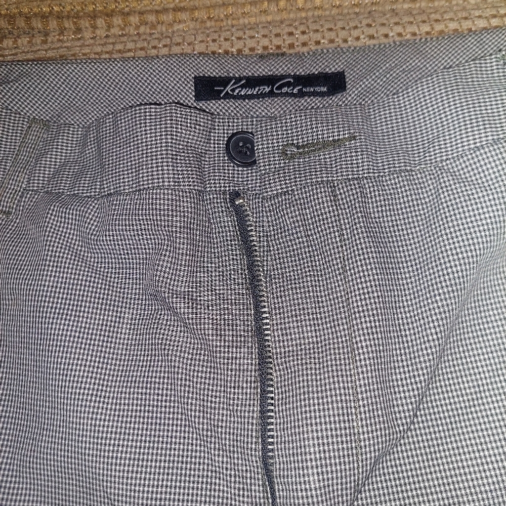 Kenneth Cole Men Navy Checkered Shorts,100% Cotton, 34" W, Inseam 11 "Long, Nwot